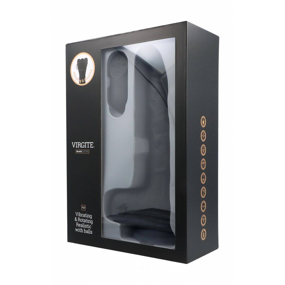 Dildo Realistico Virgite R10 Nero 21 cm 4 M0406939_2