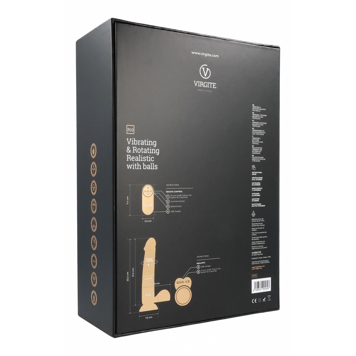 Dildo Realistico Virgite R10 Nero 21 cm 5 M0406939_3