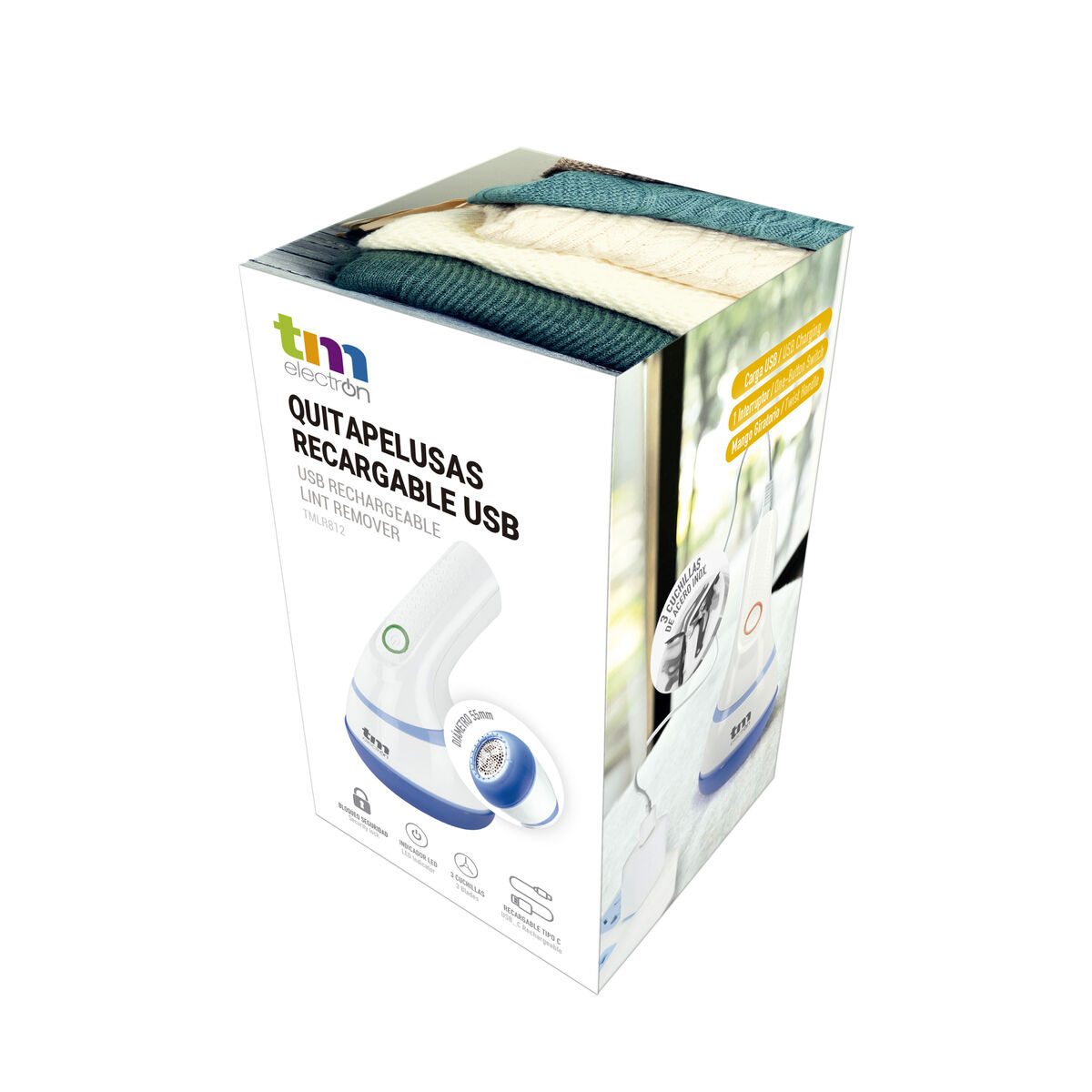 Levapelucchi Elettrico Ricaricabile TM Electron Bianco Compatto 9 S6504996_7