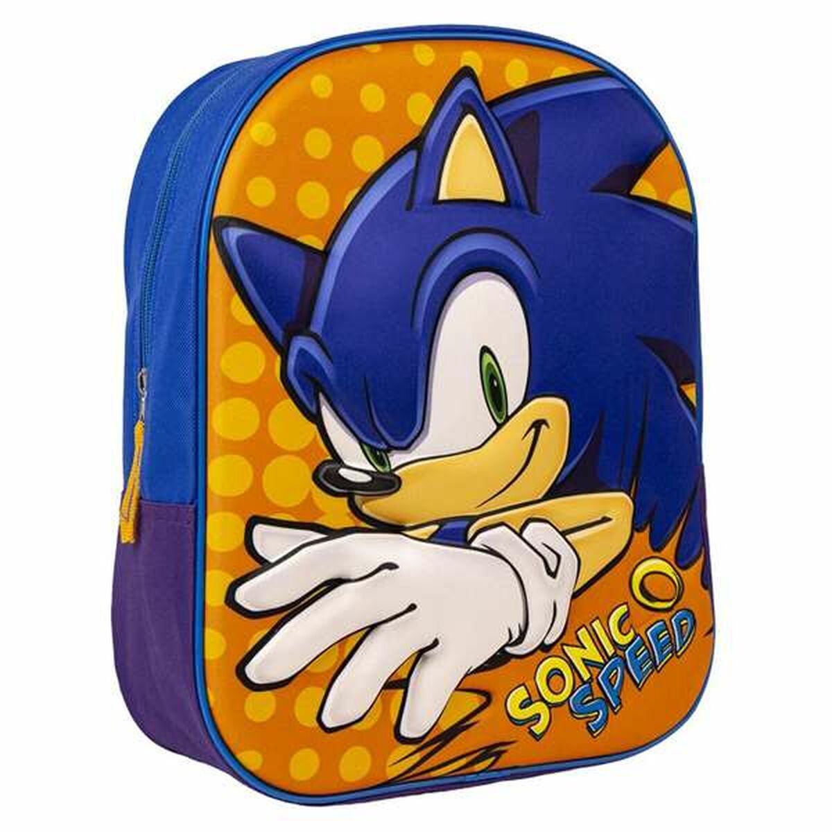 Zaino Scuola 3D Sonic Azzurro 25 x 31 x 9 cm Arancio 2 S2432184_0
