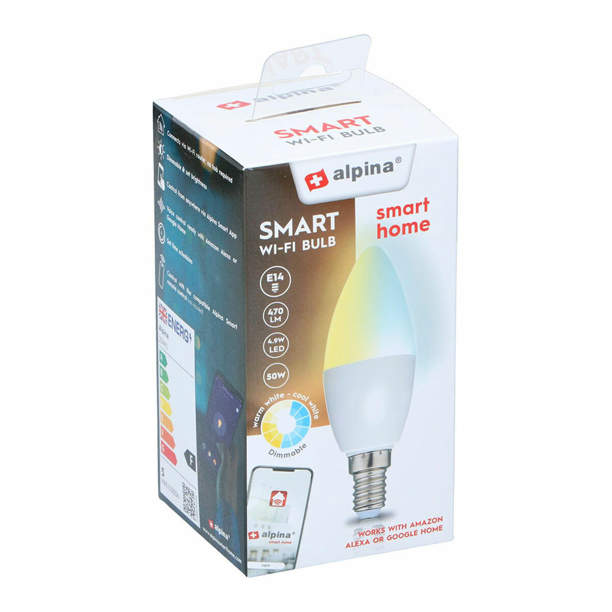 Lampadina Intelligente Alpina RGB Wi-Fi 4,9 W E14 2700-6500 K 470 lm 5 S7920014_3