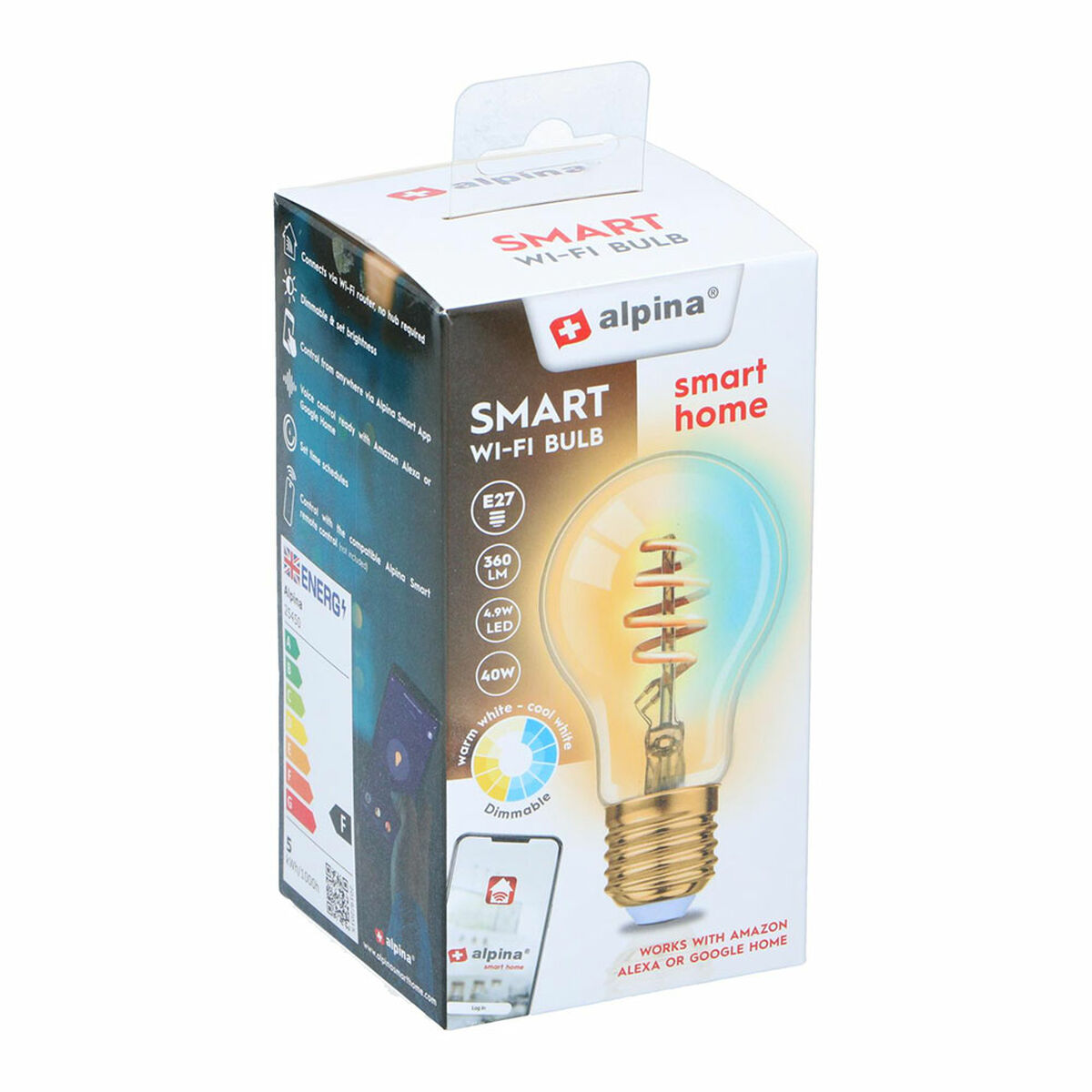 Lampadina Intelligente Alpina RGB Wi-Fi 5 W 4,9 W E27 1800-6500 K 360 Lm 5 S7920013_3