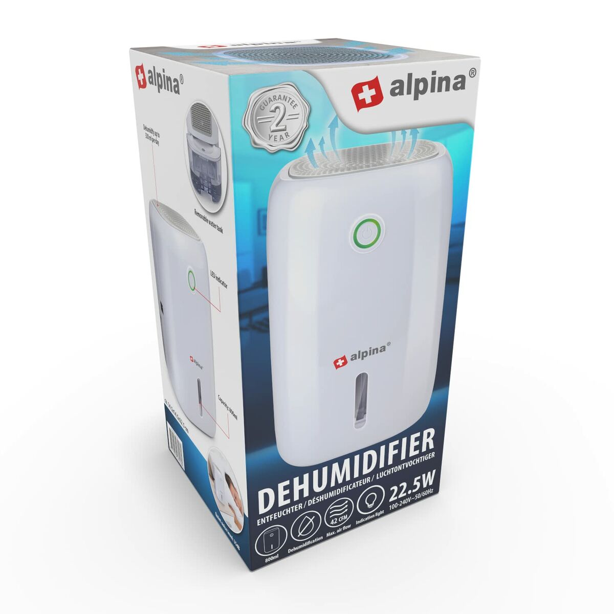 Deumidificatore Alpina 22,5 W 800 ml 15,5 x 14 x 22,5 cm 8 S7920712_6