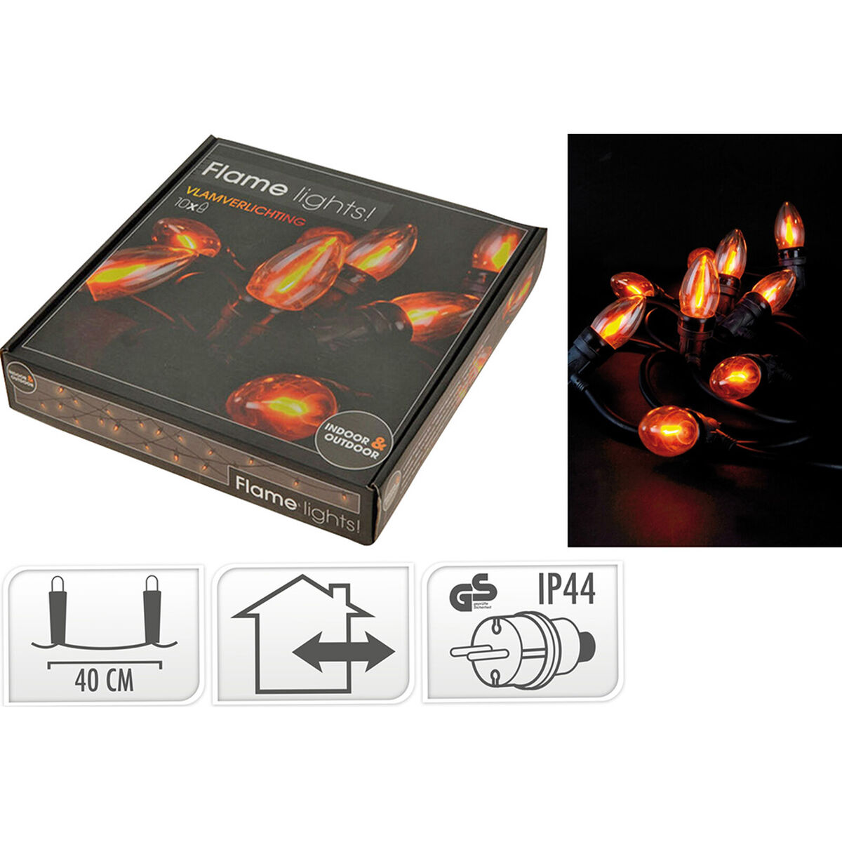 Ghirlanda di Luci LED Lifetime 5,1 m 1,5 m Nero Effetto fiamma 6 S7924459_4