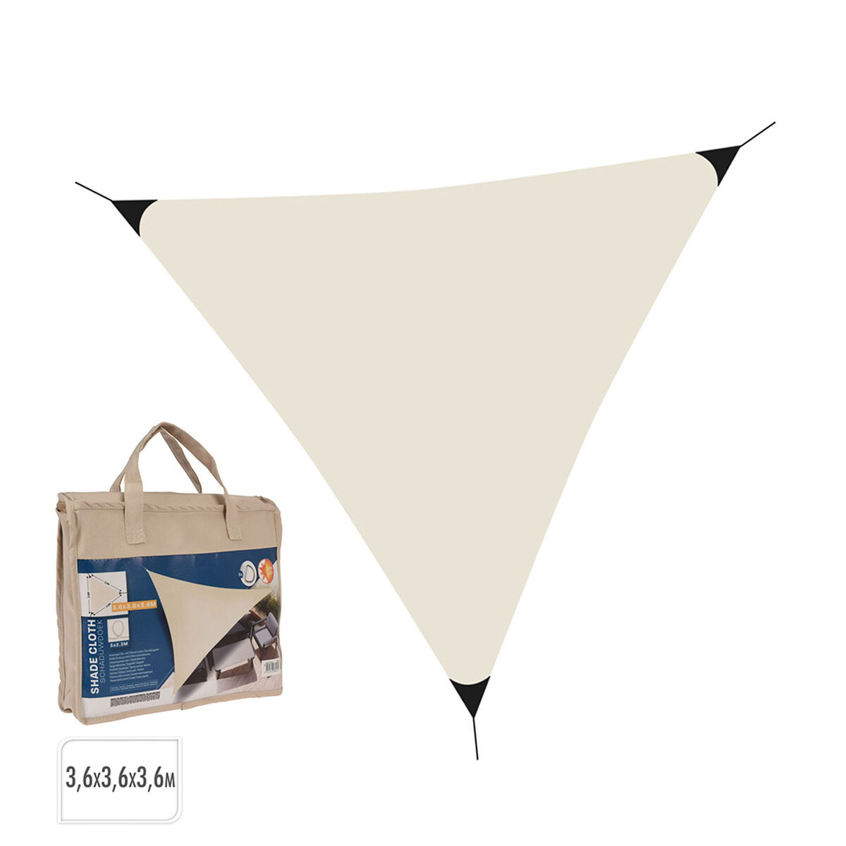 Tenda Lifetime Crema Triangolare 3,6 x 3,6 x 3,6 m 2 S7926858_0