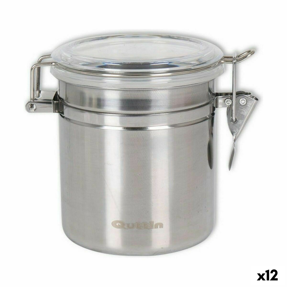Barattolo Quttin Rotonda Ermetico Acciaio inossidabile 10 x 10,5 cm (12 Unità) 2 S2230296_0
