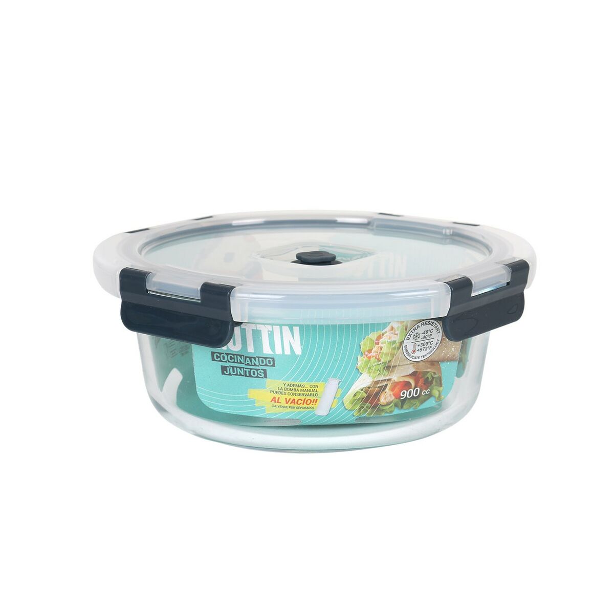 Porta pranzo Ermetico Quttin Rotonda 900 ml Ø 18 x 7,5 cm (6 Unità) 3 S2231560_1