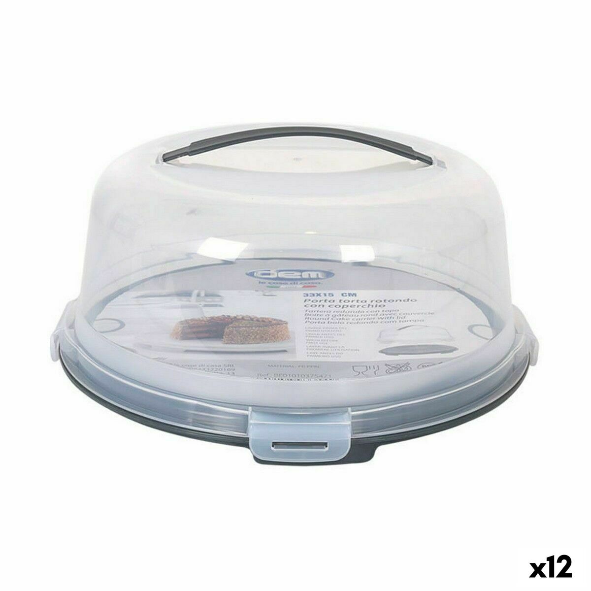 Porta torta Dem Con maniglia 33 x 15 cm (12 Unità) 2 S2231825_0