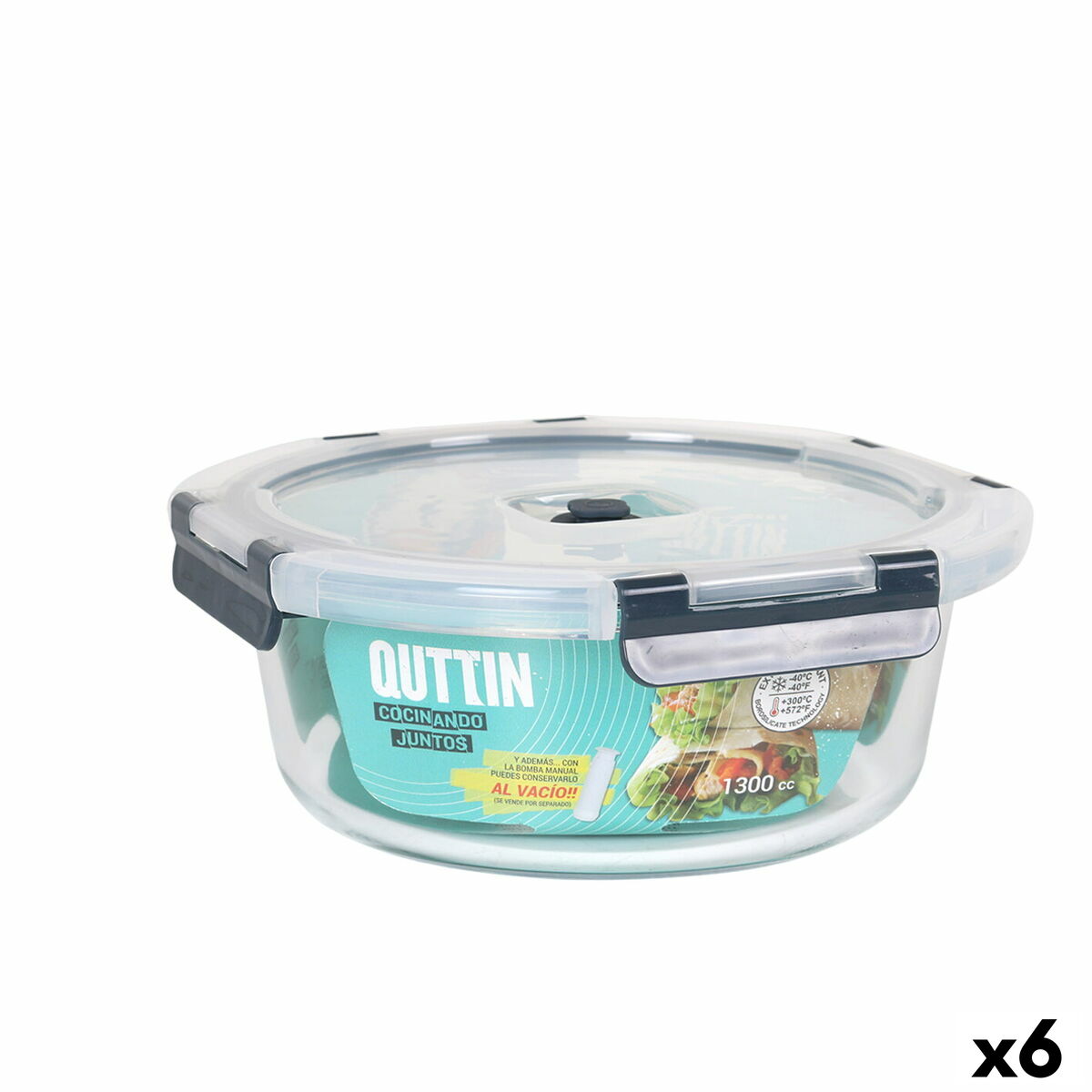 Porta pranzo Ermetico Quttin Rotonda 1,3 L (6 Unità) 2 S2233630_0