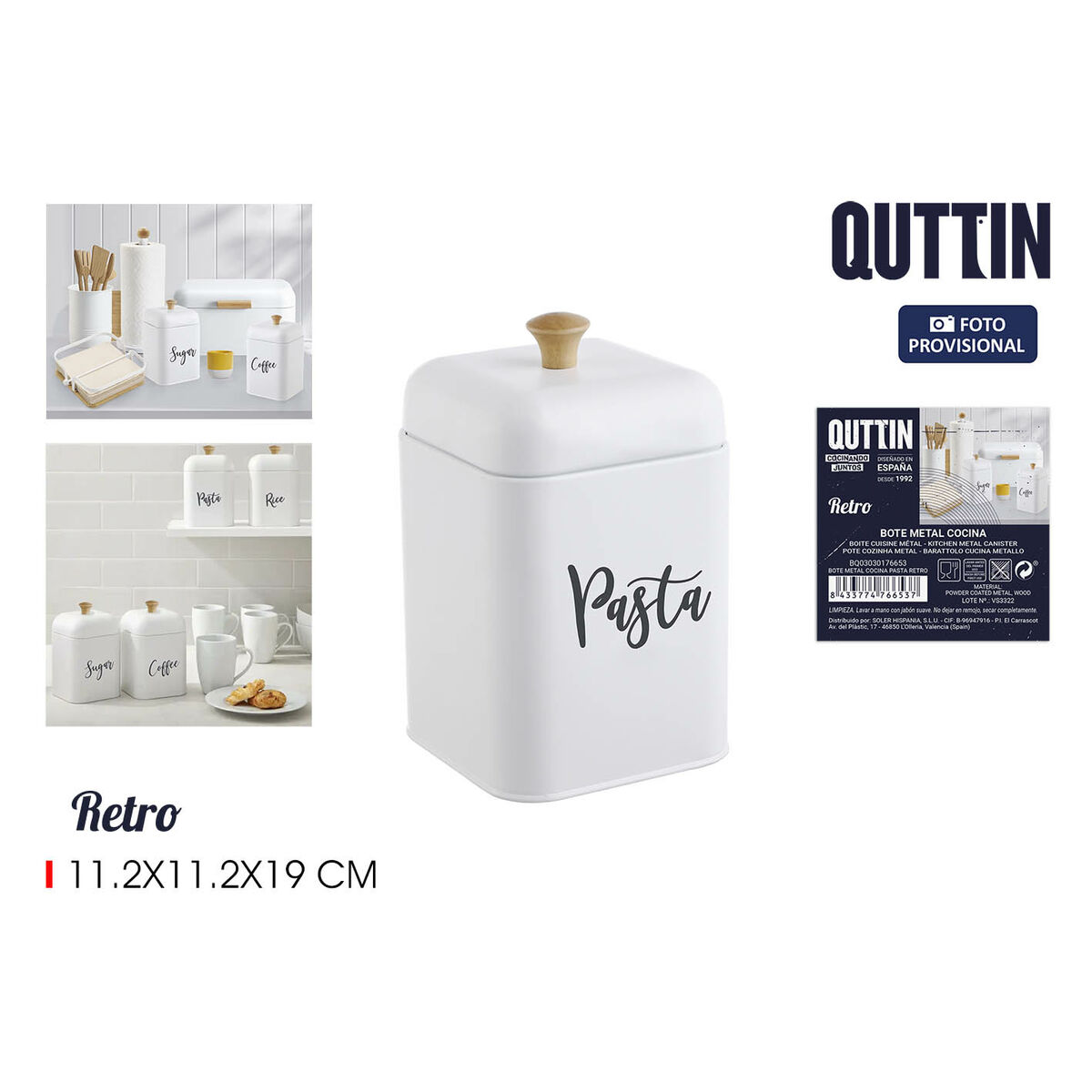 Barattolo in Metallo Quttin PASTA (12 Unità) 3 S2235807_1