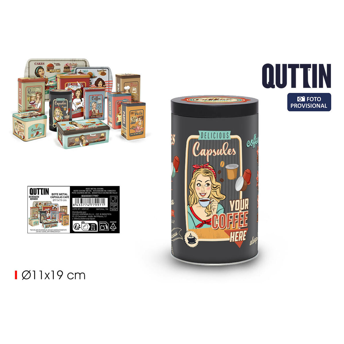Barattolo in Metallo Quttin Capsules (12 Unità) 3 S2238702_1