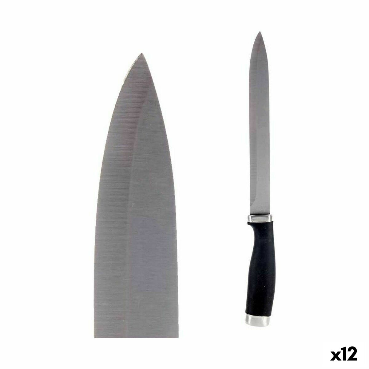 Coltello da Cucina Kinvara KT11-5603-03 Nero Argentato Acciaio inossidabile Plastica 3,5 x 33 x 2 cm (12 Unità) 2 S3623752_0