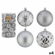 Set di palline di Natale Argentato PVC Ø 8 cm (4 Unità) 1 S3630671_0