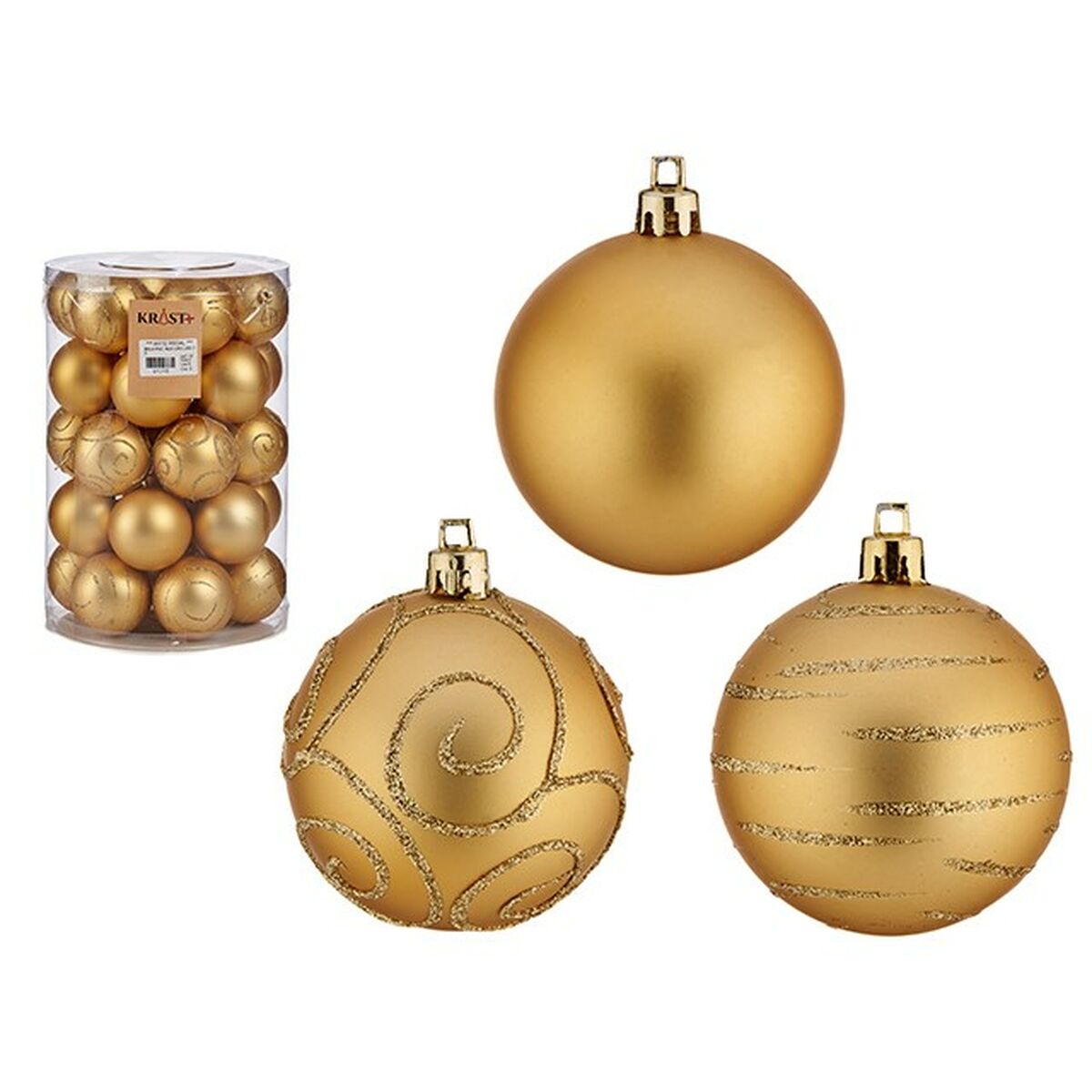Set di palline di Natale Dorato PVC Ø 6 cm (4 Unità) 3 S3631465_1