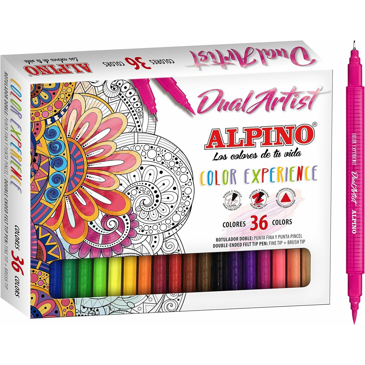 Set di Pennarelli Alpino Dual Artist Multicolore (8 Unità) 3 S8433859_1