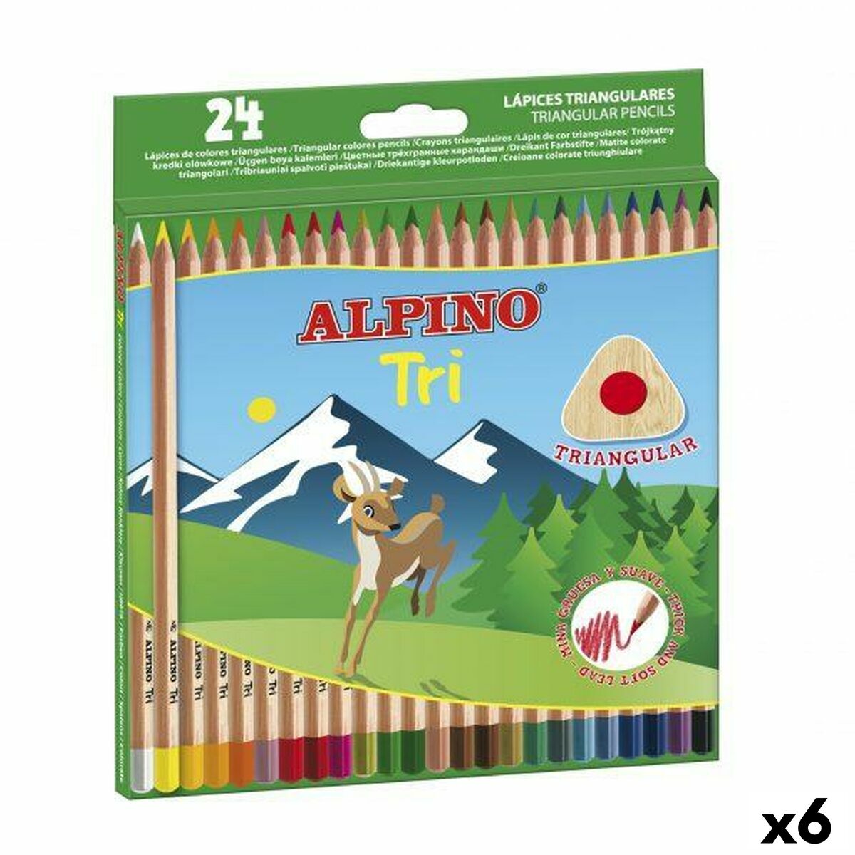 Matite colorate Alpino Tri Multicolore (6 Unità) 2 S8434098_0