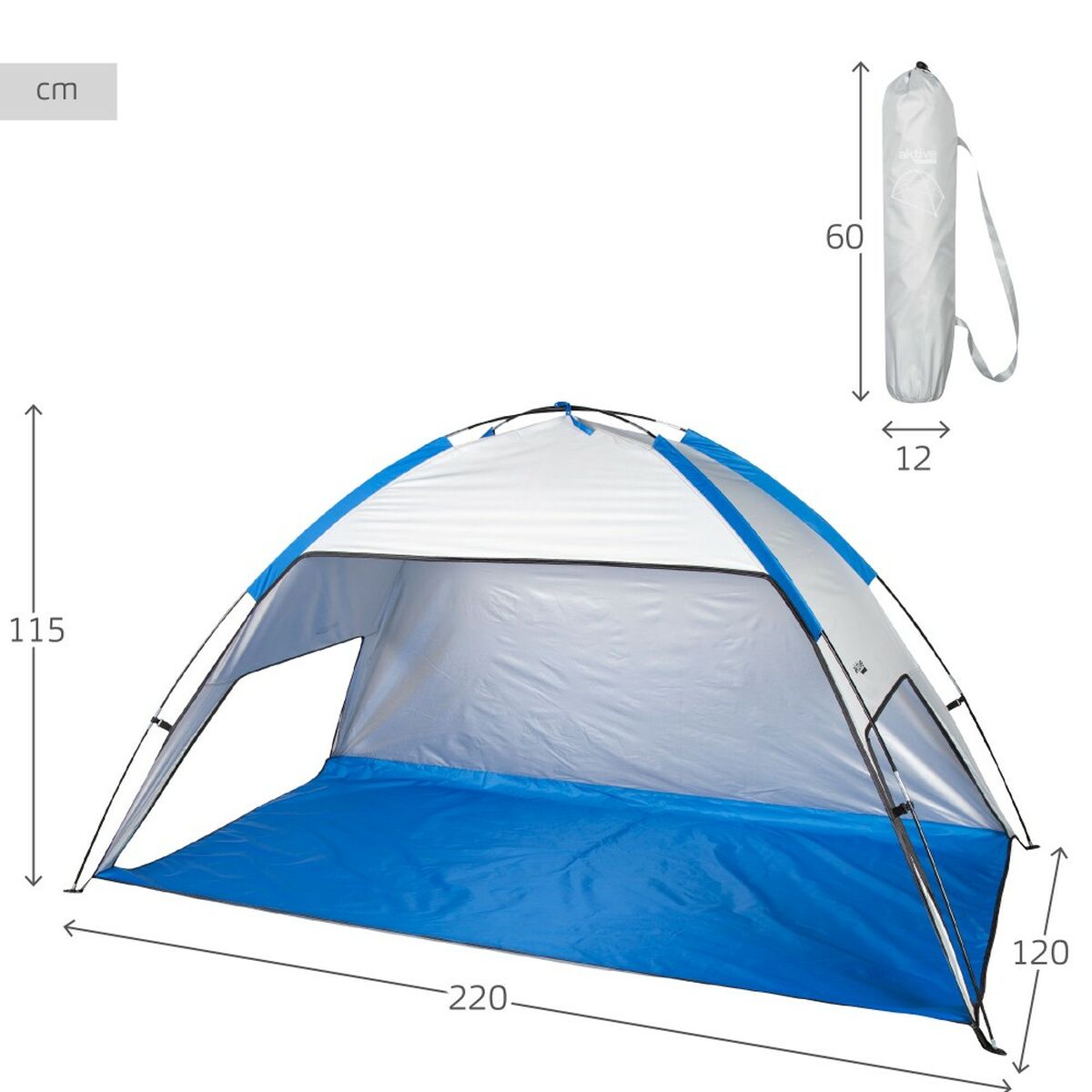 Tenda da Spiaggia Aktive Poliestere 220 x 115 x 120 cm 6 S8905410_4