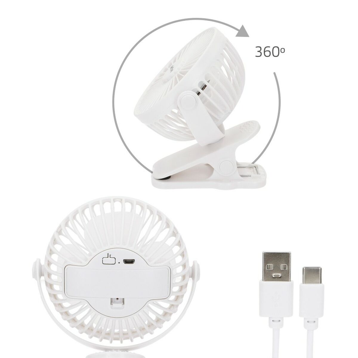 Ventilatore da Scrivania Ricaricabile Aktive (6 Unità) 5 S8905546_3