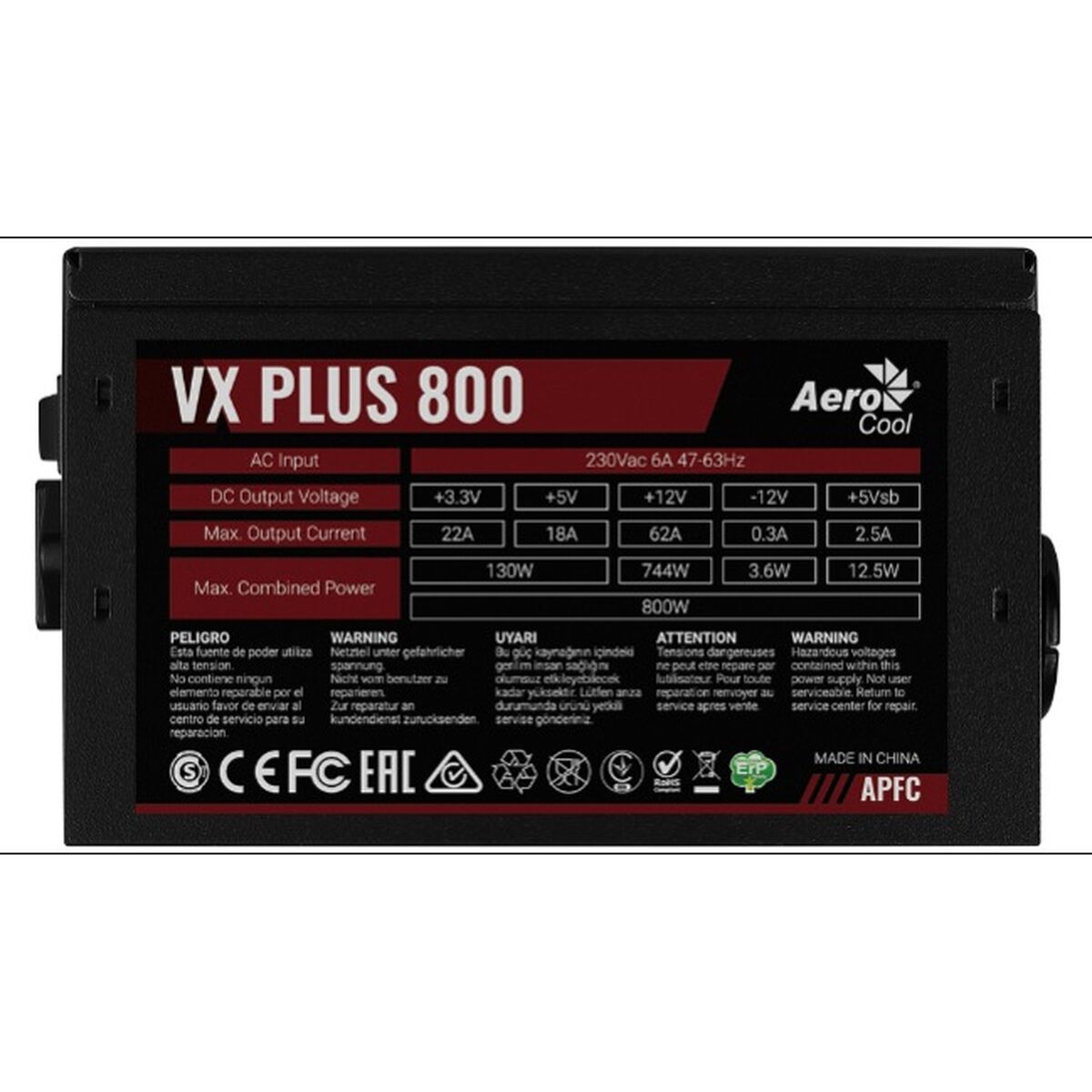 Fonte di Alimentazione Aerocool VX PLUS 800 800 W 130 W ATX 4 S9131929_2