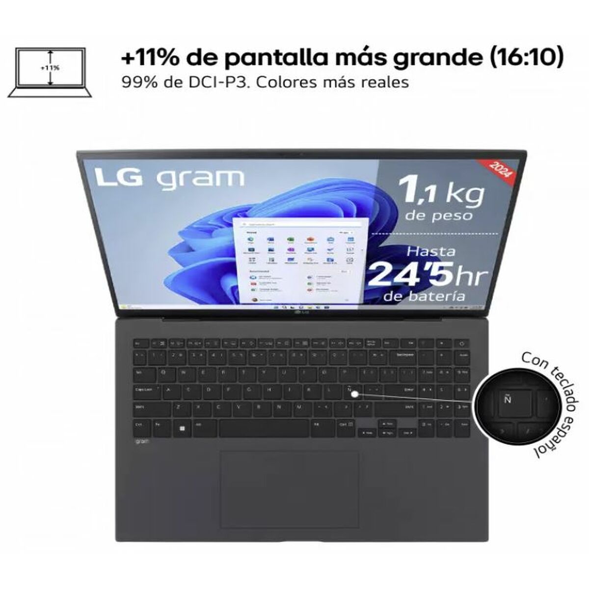 Laptop LG Gram 16Z90S-G.AD7BB 16" Intel Core Ultra 7 155H 32 GB RAM 2 TB SSD 3 S9913223_1