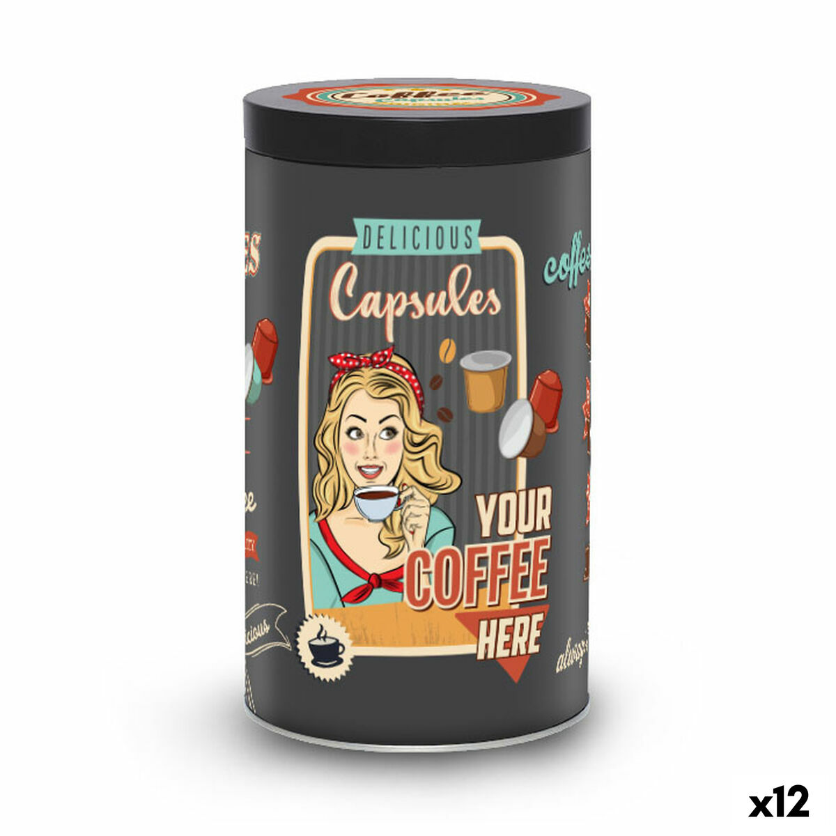 Barattolo in Metallo Quttin Capsules (12 Unità) 2 S2238702_0