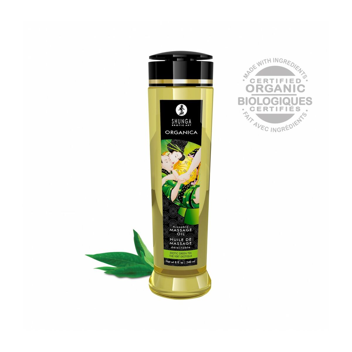 Olio per Massaggio Erotico Shunga 240 ml Tè Verde 4 M0406197_2