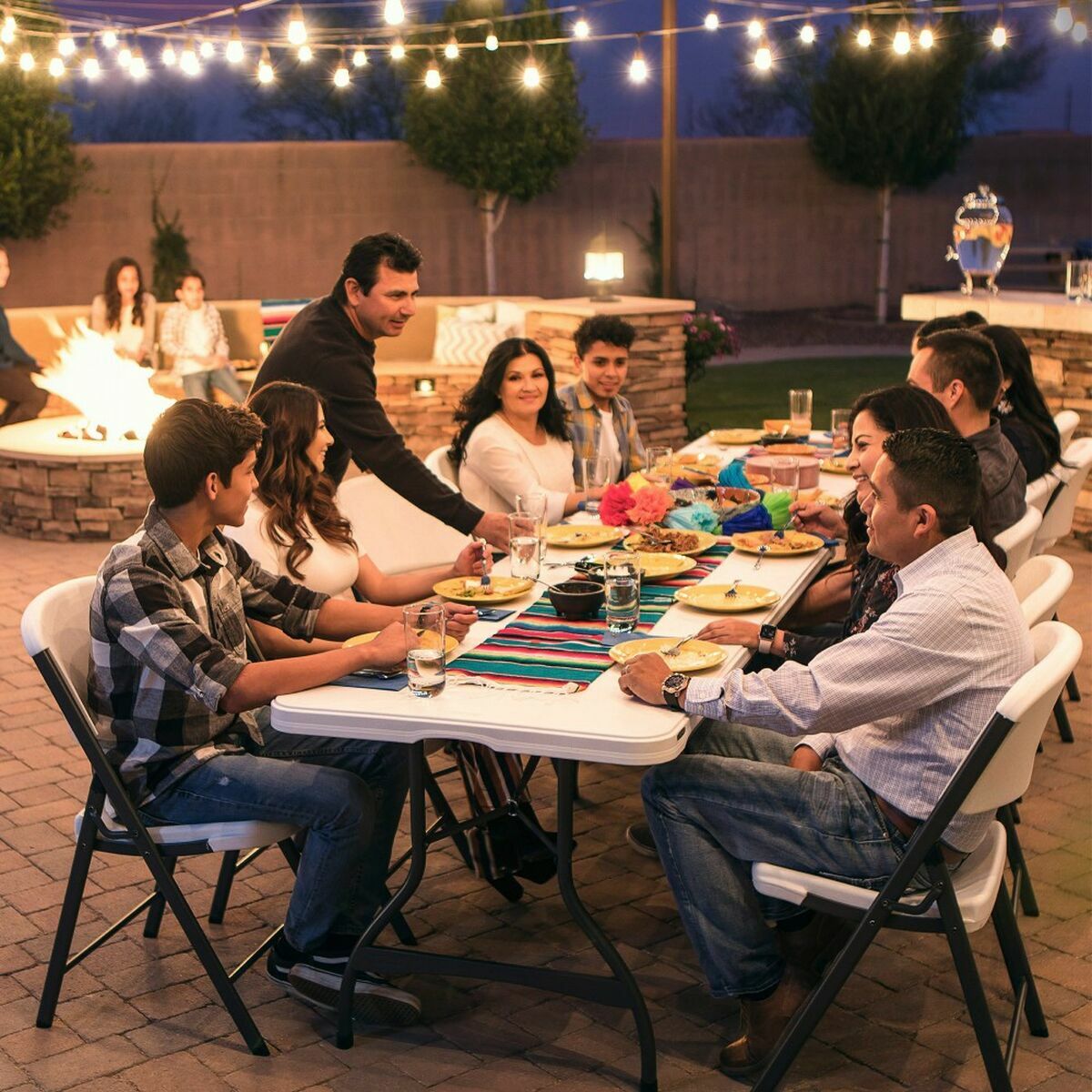 Tavolo Pieghevole Lifetime Bianco Rettangolare Acciaio Plastica 182 x 76 x 73,5 cm 5 S2433540_3