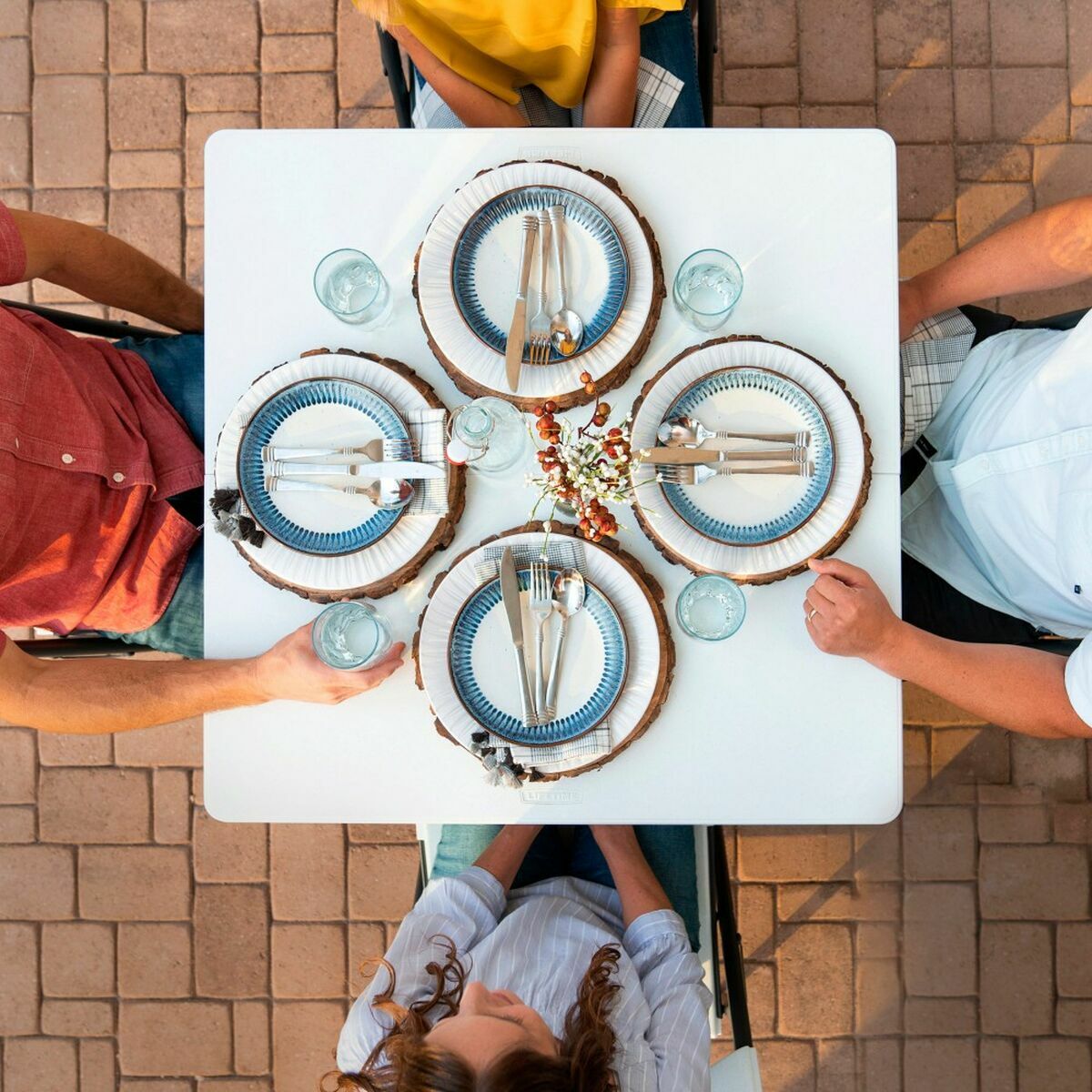 Tavolo Pieghevole Lifetime Bianco Quadrato Acciaio Plastica 86 x 86 x 74 cm 7 S2433531_5