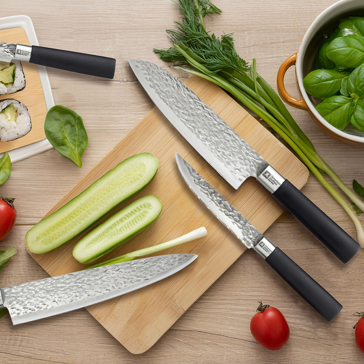 Coltello da Cucina Richardson Sheffield Katana Nero Metallo Bachelite 20,5 cm (6 Unità) 3 S2712401_1