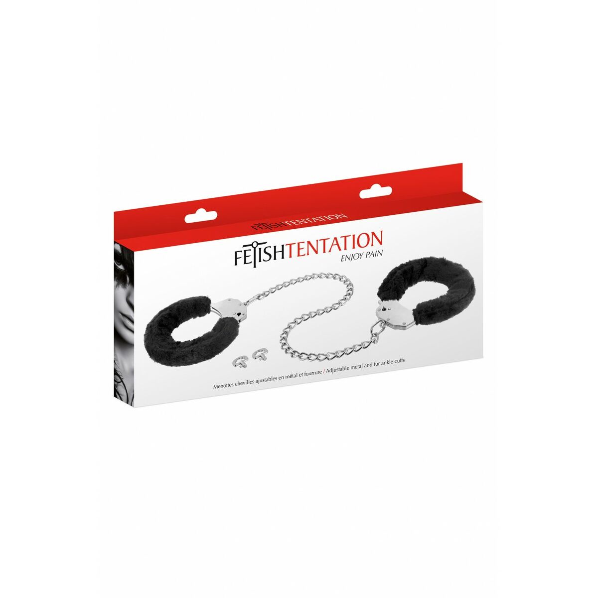 Set di Manette e Cavigliere Fetish Tentation Nero 3 M0406277_1