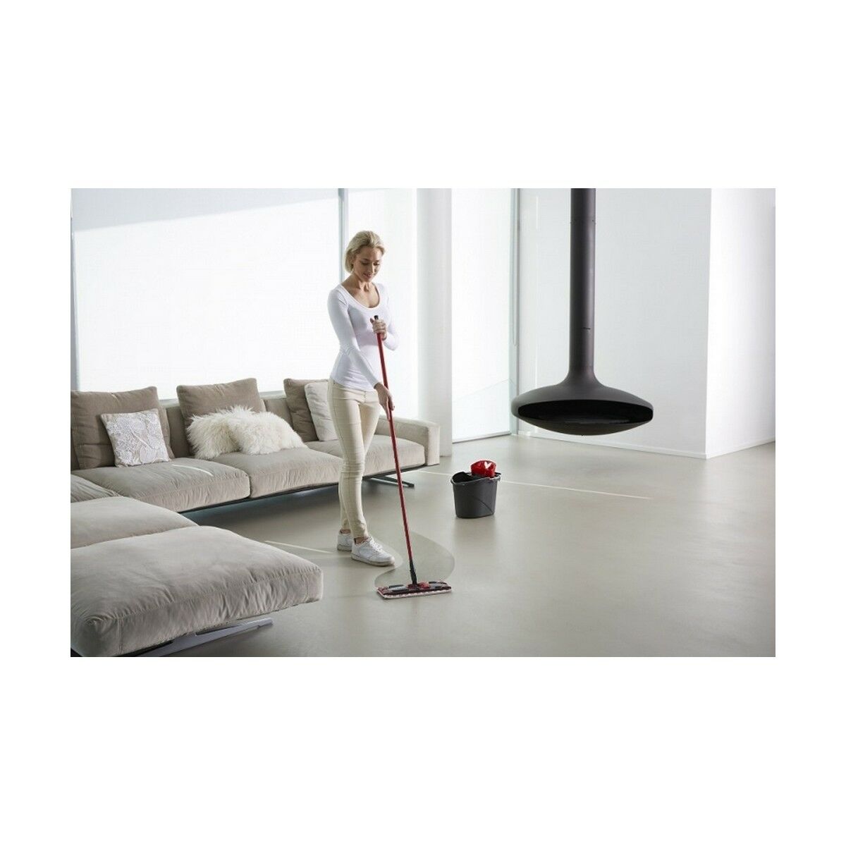 Mocio con Secchio a Doppia Azione Vileda Ultramax Mop Set Nero Rosso Microfibre 10 S9126702_8