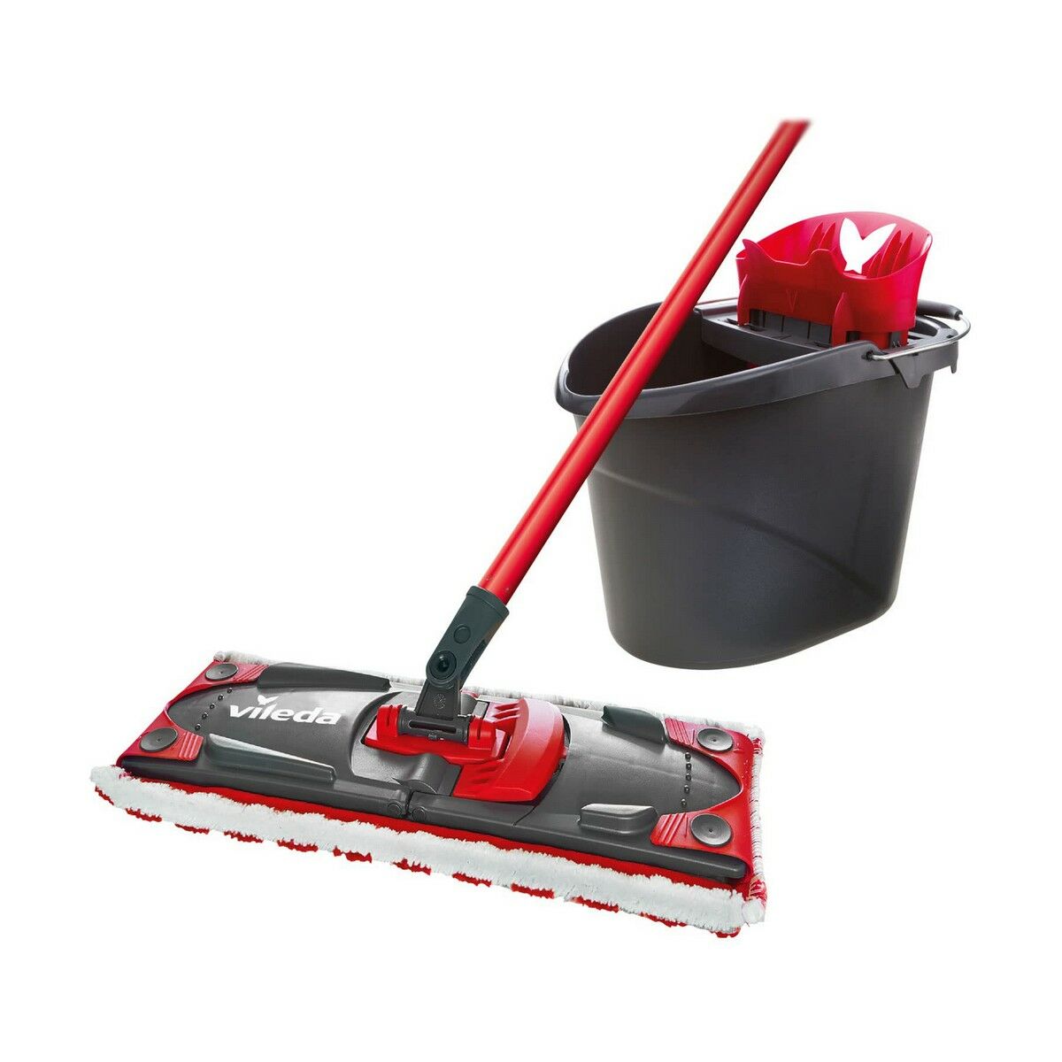 Mocio con Secchio a Doppia Azione Vileda Ultramax Mop Set Nero Rosso Microfibre 4 S9126702_2