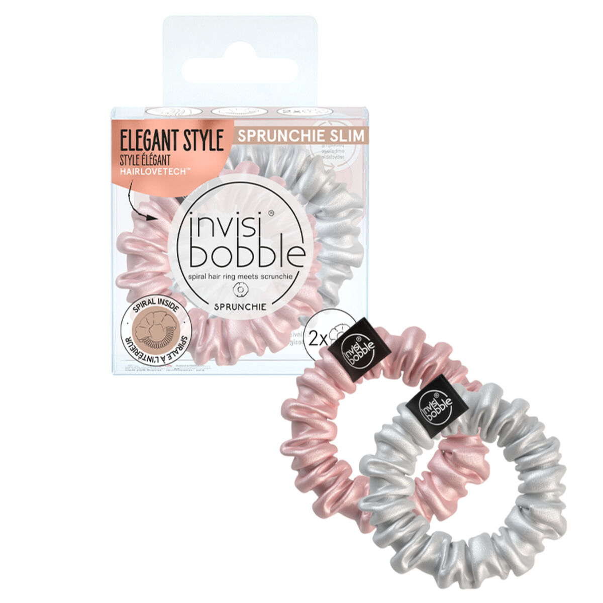 Elastici per Capelli Invisibobble Invisibobble Sprunchie Slim bella chrome Spirale 2 Unità 2 S05106835_0