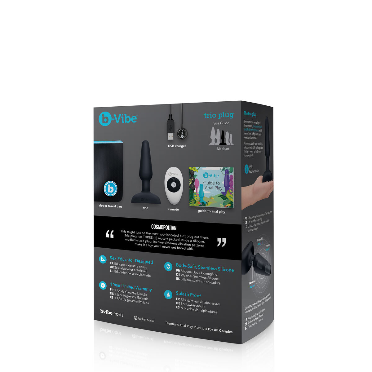 Plug anale con telecomando B-Vibe 05882610000 Nero 13 S9402907_11