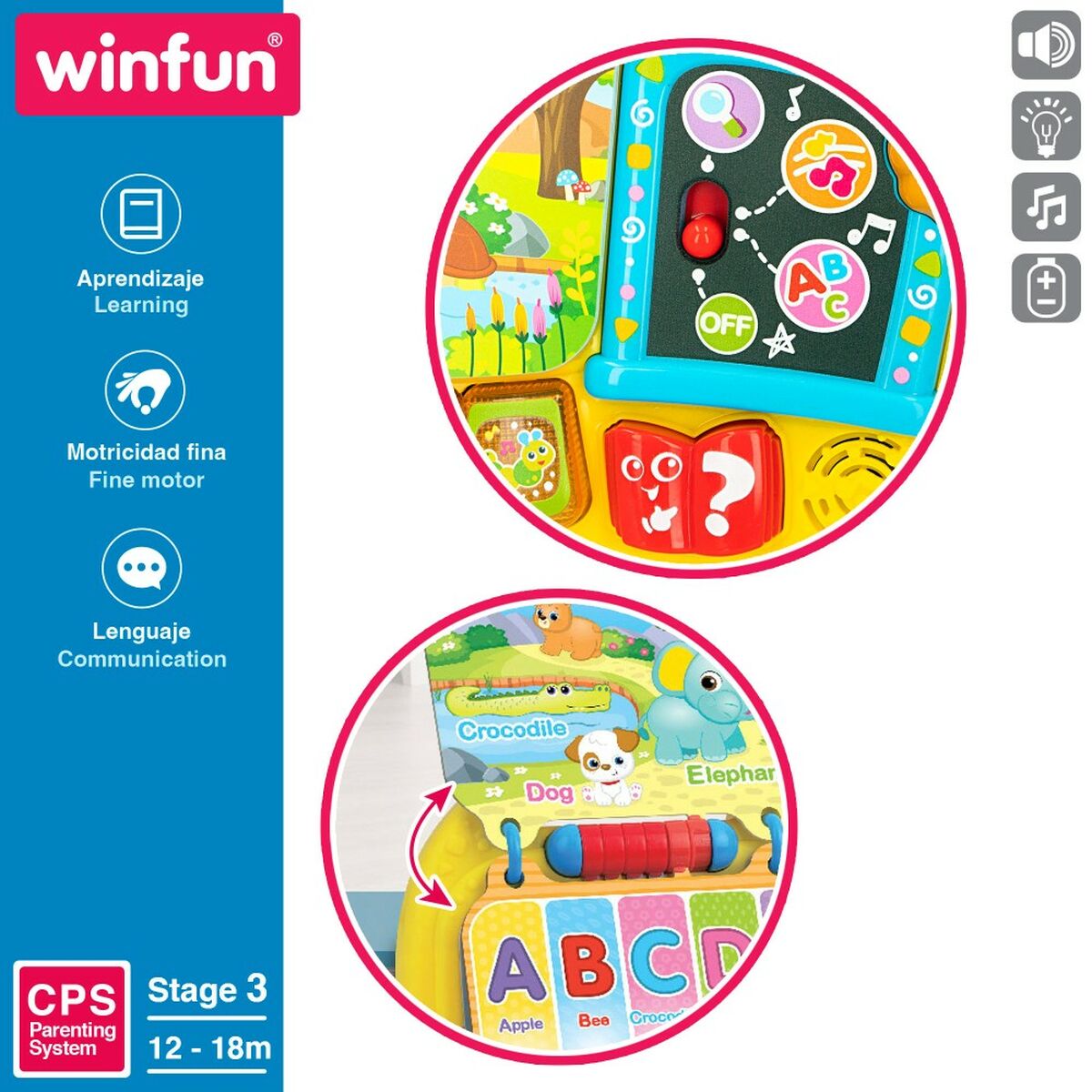 Libro interattivo per bambini Winfun 26,5 x 4,5 x 23,5 cm ES (4 Unità) 5 S8902516_3