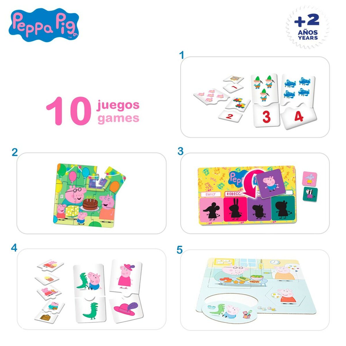 Gioco Educativo Peppa Pig Edu Games Collection 24,5 x 0,2 x 24,5 cm (6 Unità) 10 in 1 4 S8902579_2