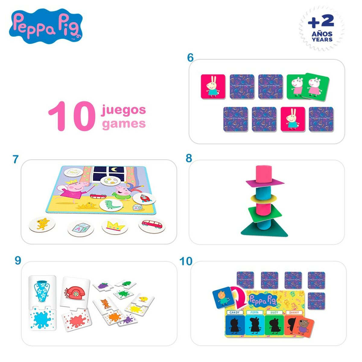 Gioco Educativo Peppa Pig Edu Games Collection 24,5 x 0,2 x 24,5 cm (6 Unità) 10 in 1 5 S8902579_3