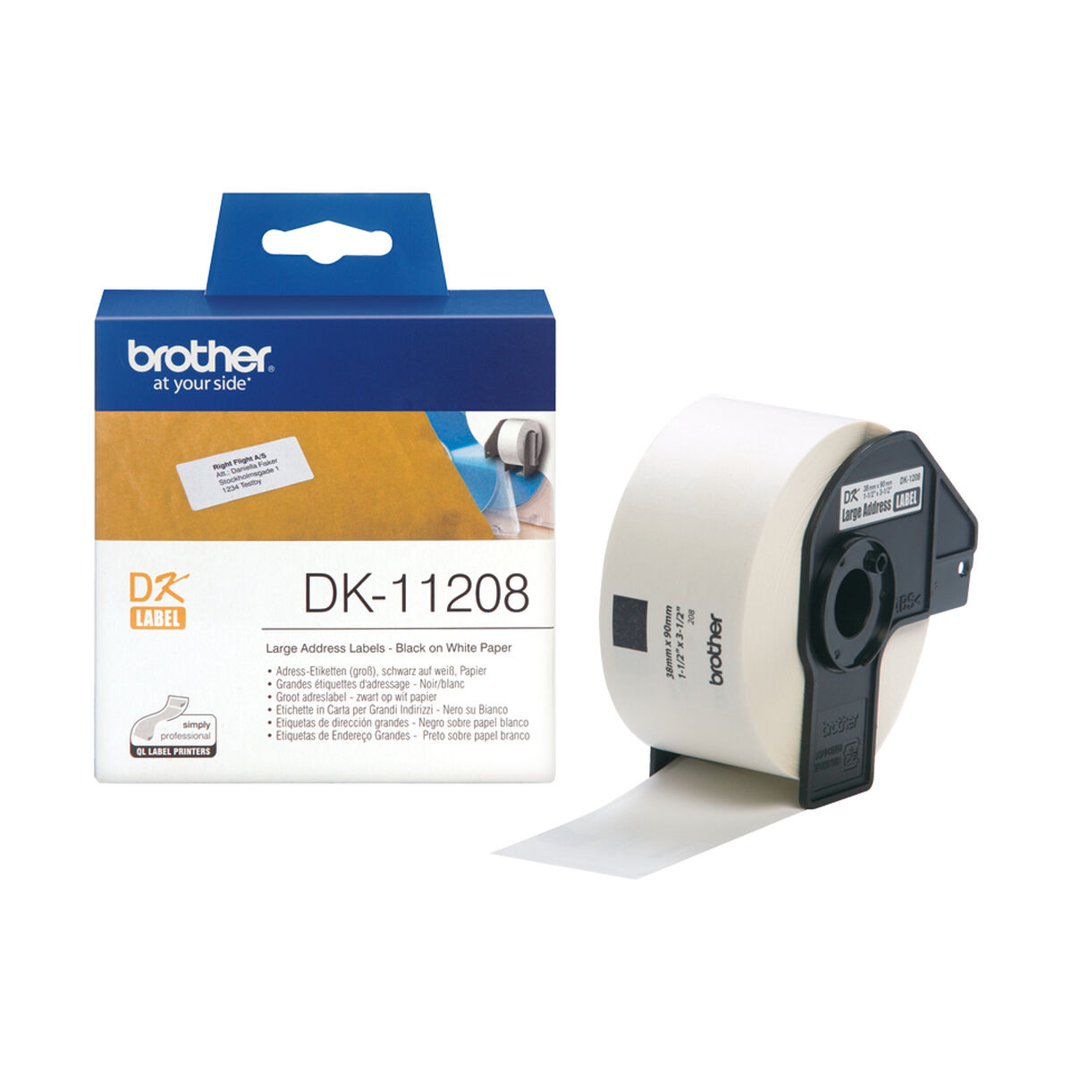 Etichette per Stampante Brother DK11208 Bianco Nero/Bianco 2 M0502905_0