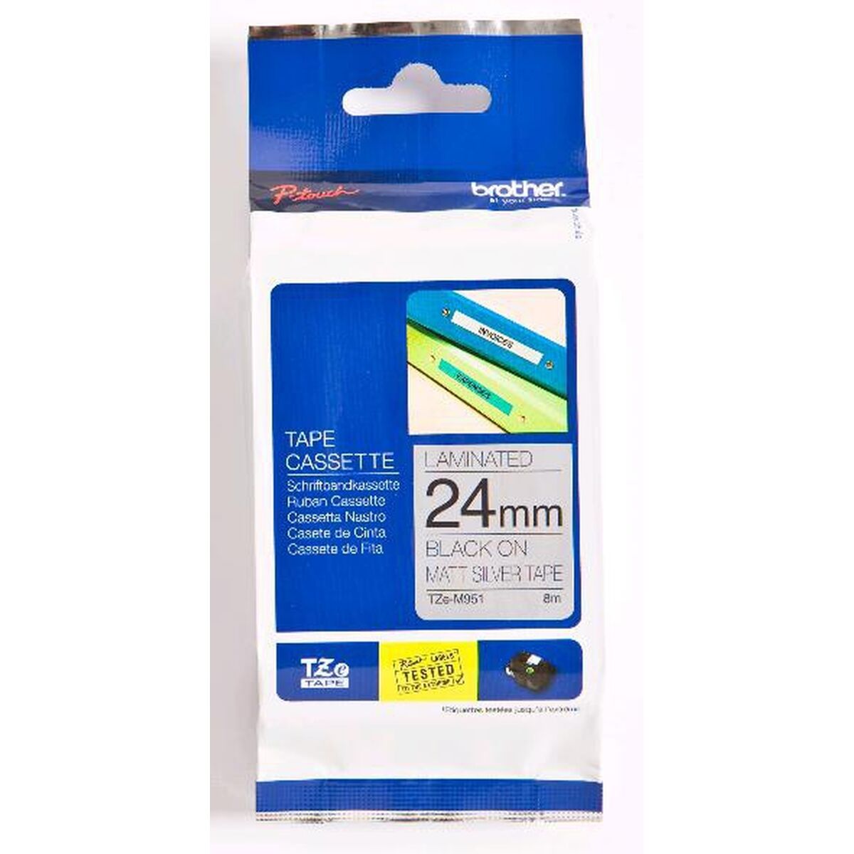 Nastro Laminato per Etichettatrici Brother TZe-M951 Nero/Argentato 2 M0502802_0