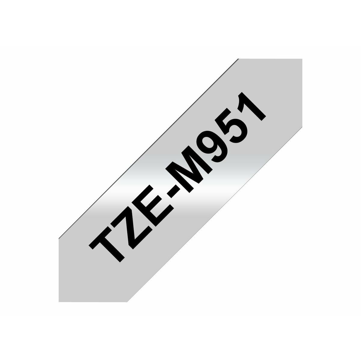 Nastro Laminato per Etichettatrici Brother TZe-M951 Nero/Argentato 4 M0502802_2