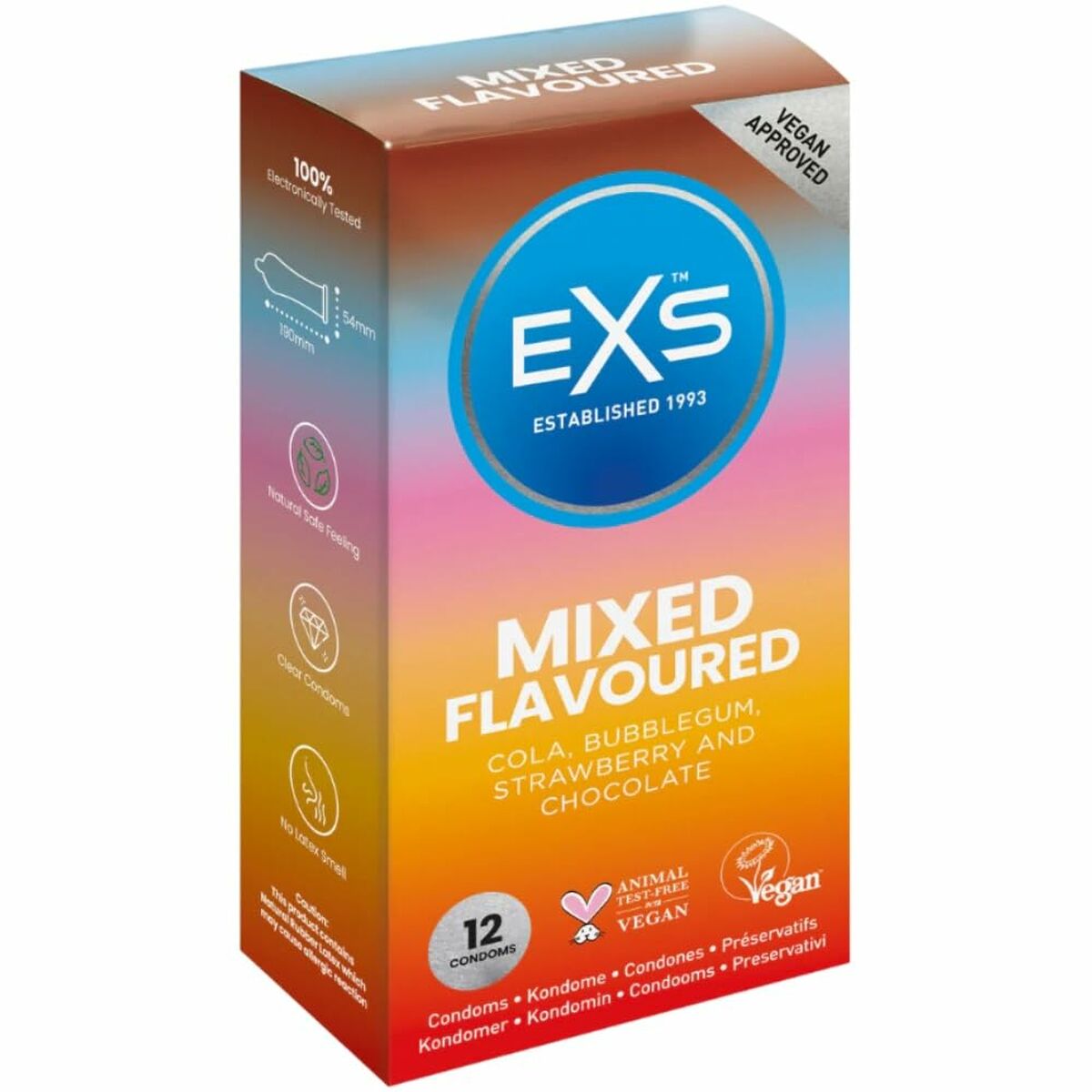 Preservativi EXS Mixed Cioccolato Coda Fragola Chewing Gum 12 Unità 2 S4005291_0