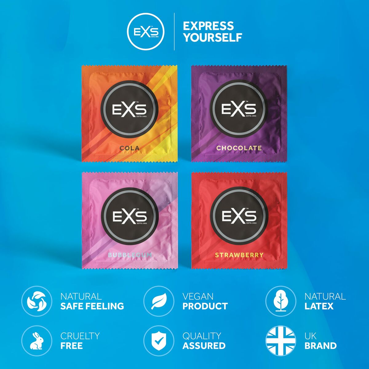 Preservativi EXS Mixed Cioccolato Coda Fragola Chewing Gum 12 Unità 3 S4005291_1