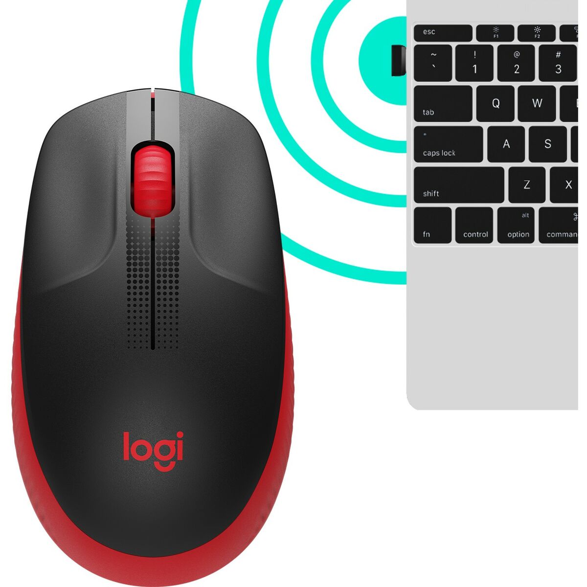 Mouse senza Fili Logitech M190 Rosso Nero/Rosso 4 M0515363_2