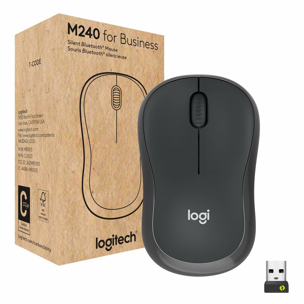 Mouse senza Fili Logitech M240 4000 dpi Grafite 2 S55249468_0