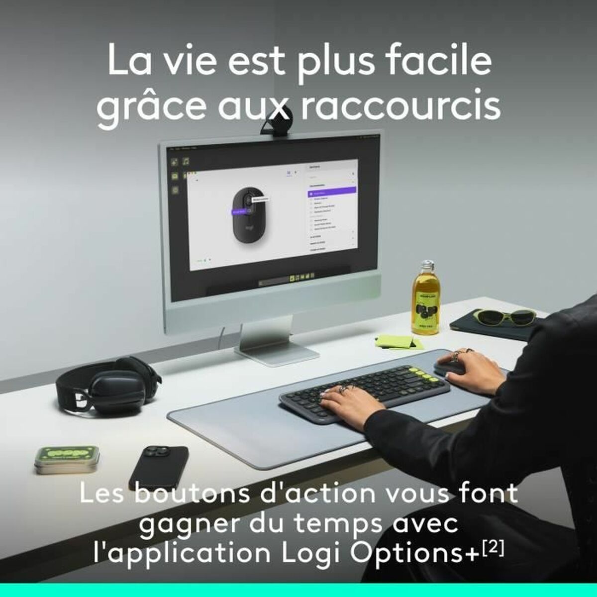 Mouse Bluetooth Wireless Logitech Pop Grigio scuro 5 S71011338_3