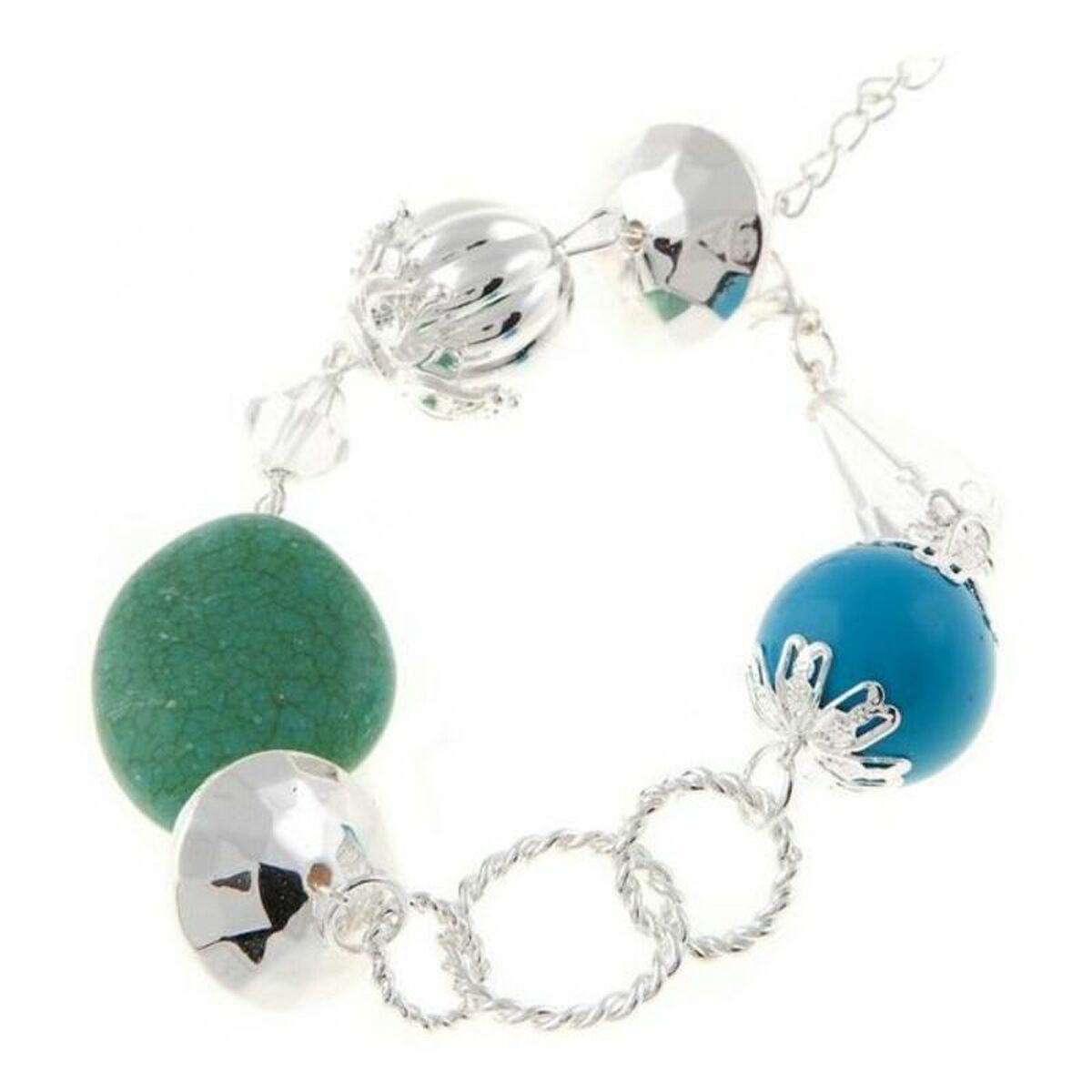 Bracciale Donna Cristian Lay 436210 (23 cm) | Azzurro Verde Acciaio Argentato (23 cm) 2 S0303247_0