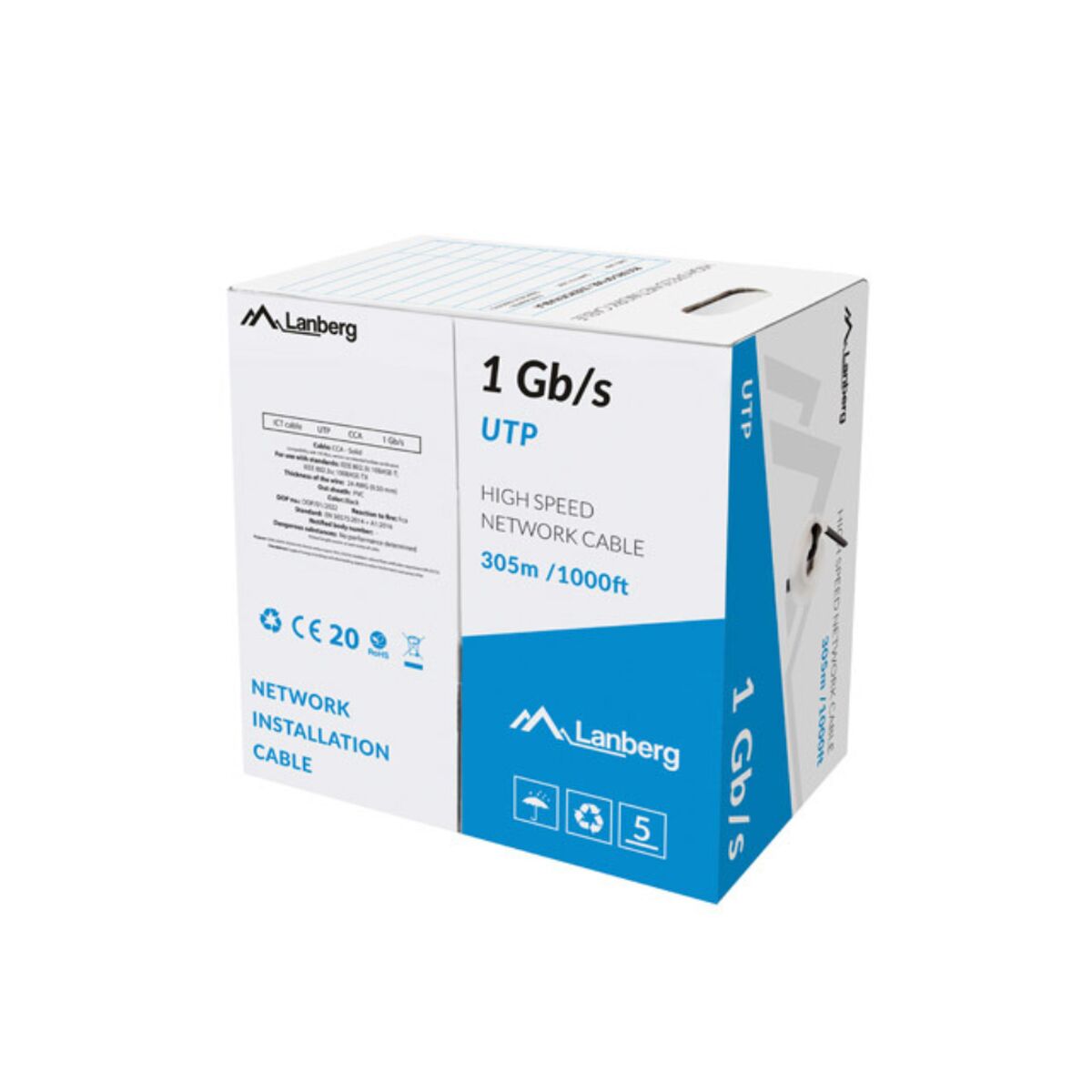 Cavo Ethernet LAN Lanberg LCU6-10CC-0305-BK Nero 305 m 2 S9144032_0