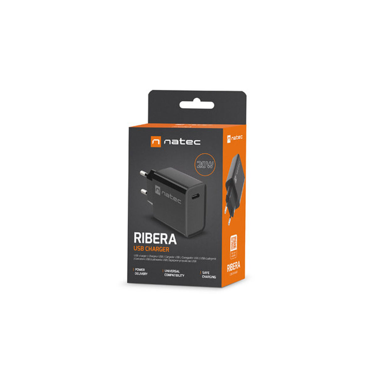 Caricabatterie da Parete Natec NUC-2060 RIBERA Nero 20 W 2 S5625778_0