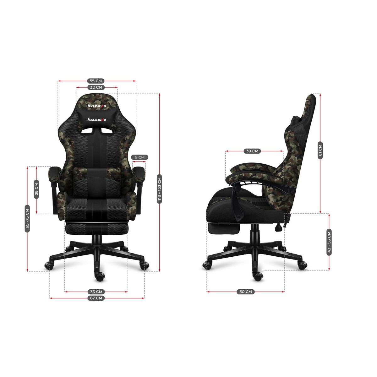 Sedia Gaming Huzaro HZ-Force 4.7 Camo Nero 11 S9114370_9