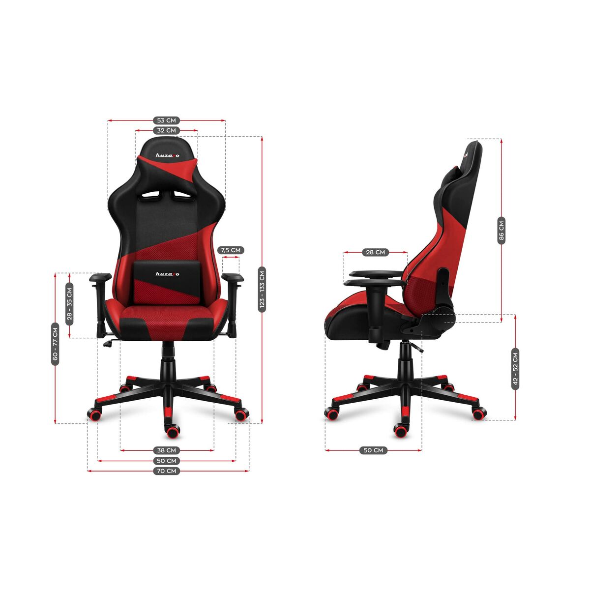 Sedia Gaming Huzaro Hz-Force 6.2 Red Mesh Rosso 5 S9146243_3